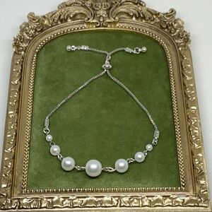 Silver Imitation Pearl Bracelet
